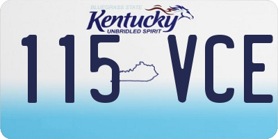 KY license plate 115VCE