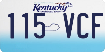 KY license plate 115VCF