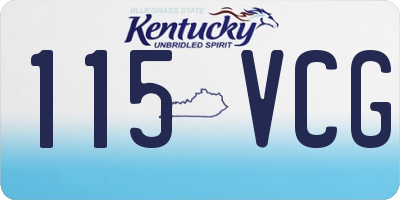 KY license plate 115VCG
