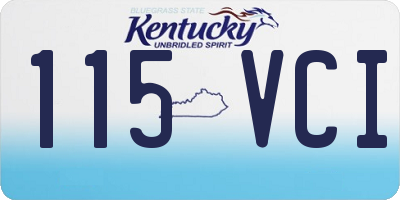 KY license plate 115VCI