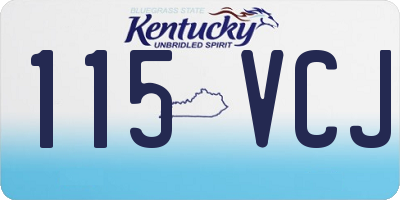 KY license plate 115VCJ