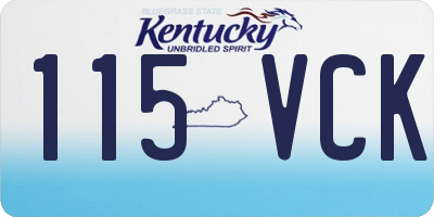 KY license plate 115VCK