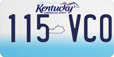 KY license plate 115VCO