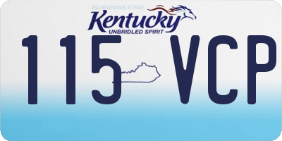 KY license plate 115VCP