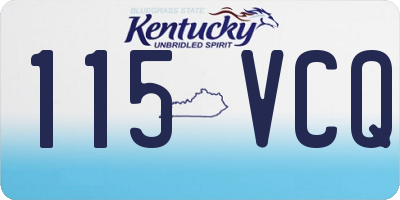 KY license plate 115VCQ