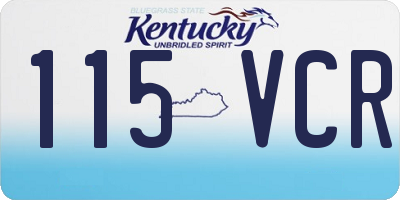 KY license plate 115VCR