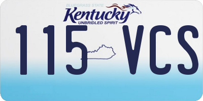 KY license plate 115VCS