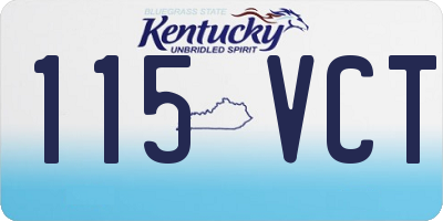 KY license plate 115VCT