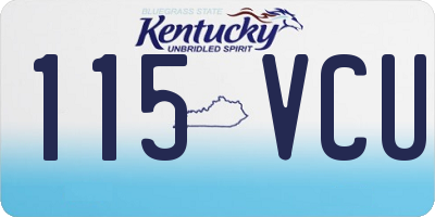 KY license plate 115VCU