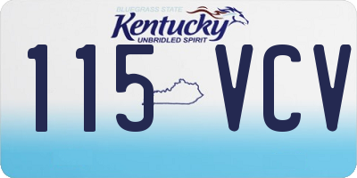 KY license plate 115VCV