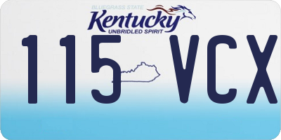KY license plate 115VCX