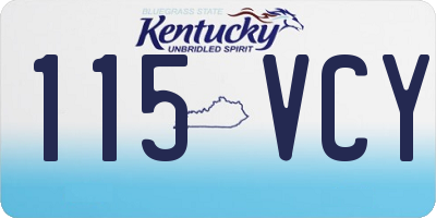 KY license plate 115VCY