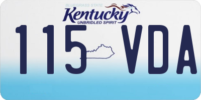 KY license plate 115VDA
