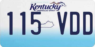 KY license plate 115VDD