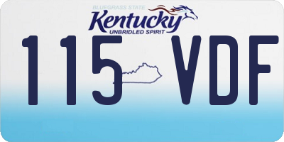 KY license plate 115VDF