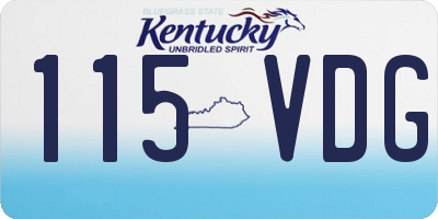 KY license plate 115VDG