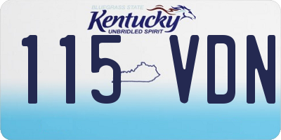 KY license plate 115VDN