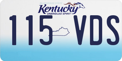 KY license plate 115VDS