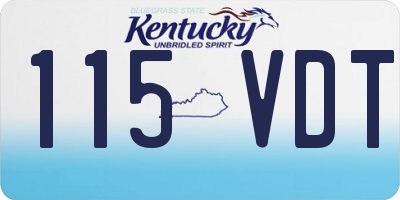 KY license plate 115VDT