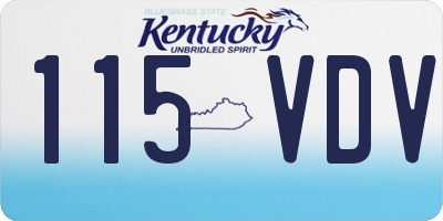 KY license plate 115VDV