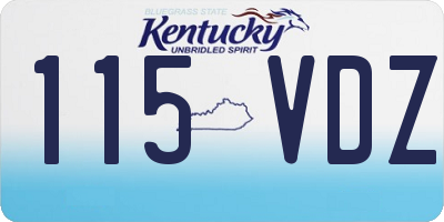 KY license plate 115VDZ