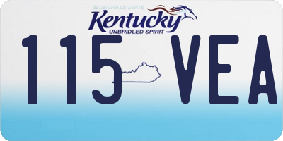 KY license plate 115VEA