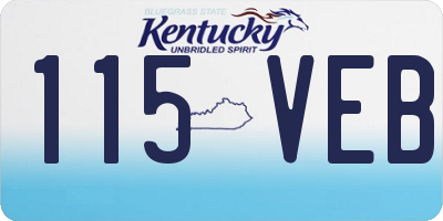 KY license plate 115VEB