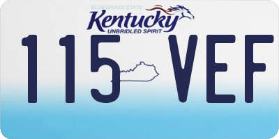 KY license plate 115VEF
