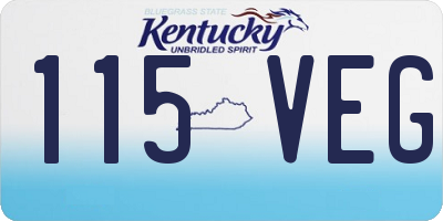 KY license plate 115VEG