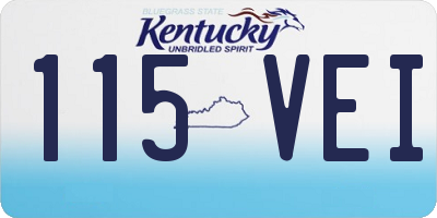 KY license plate 115VEI