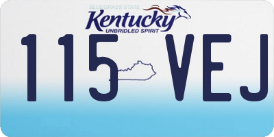 KY license plate 115VEJ