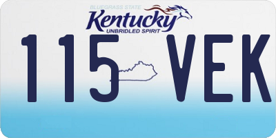 KY license plate 115VEK