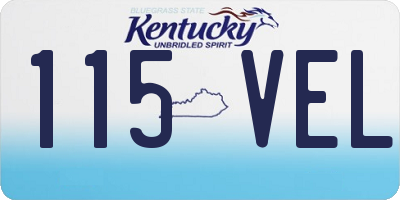 KY license plate 115VEL