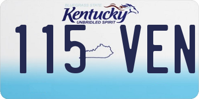 KY license plate 115VEN