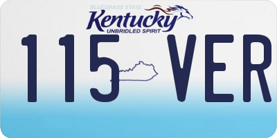 KY license plate 115VER