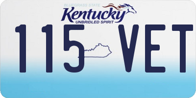 KY license plate 115VET