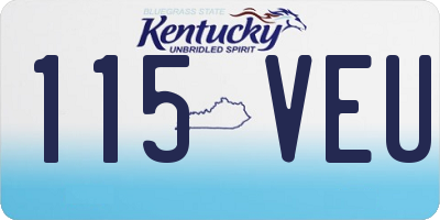 KY license plate 115VEU