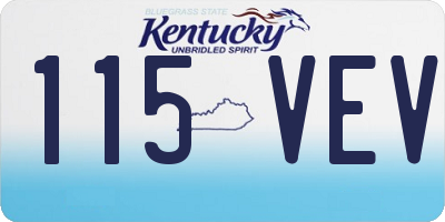 KY license plate 115VEV