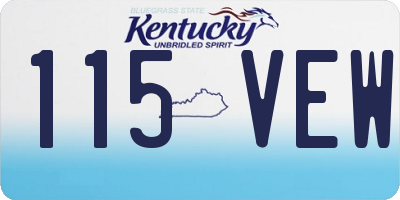 KY license plate 115VEW
