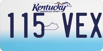 KY license plate 115VEX