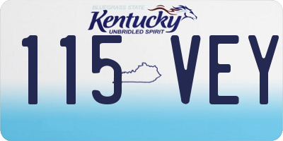 KY license plate 115VEY