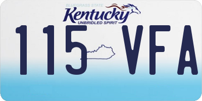 KY license plate 115VFA