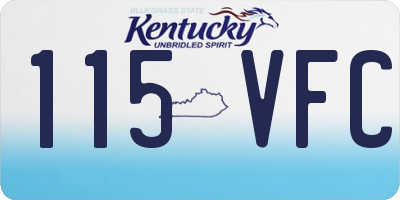 KY license plate 115VFC