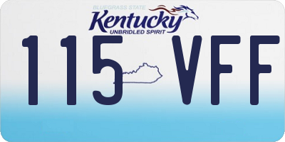 KY license plate 115VFF