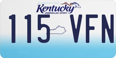KY license plate 115VFN