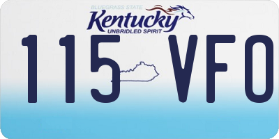 KY license plate 115VFO