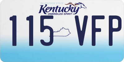 KY license plate 115VFP