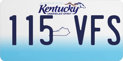 KY license plate 115VFS