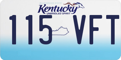 KY license plate 115VFT