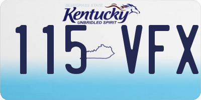 KY license plate 115VFX